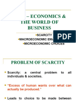 Chp:2 - Economics & The World of Business: Scarcity Macroeconomic Environment Microeconomic Choices