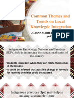 Common Themes and Trends On Local Knowlegde Integration: Joanna Marie H. Villanueva Ped 702