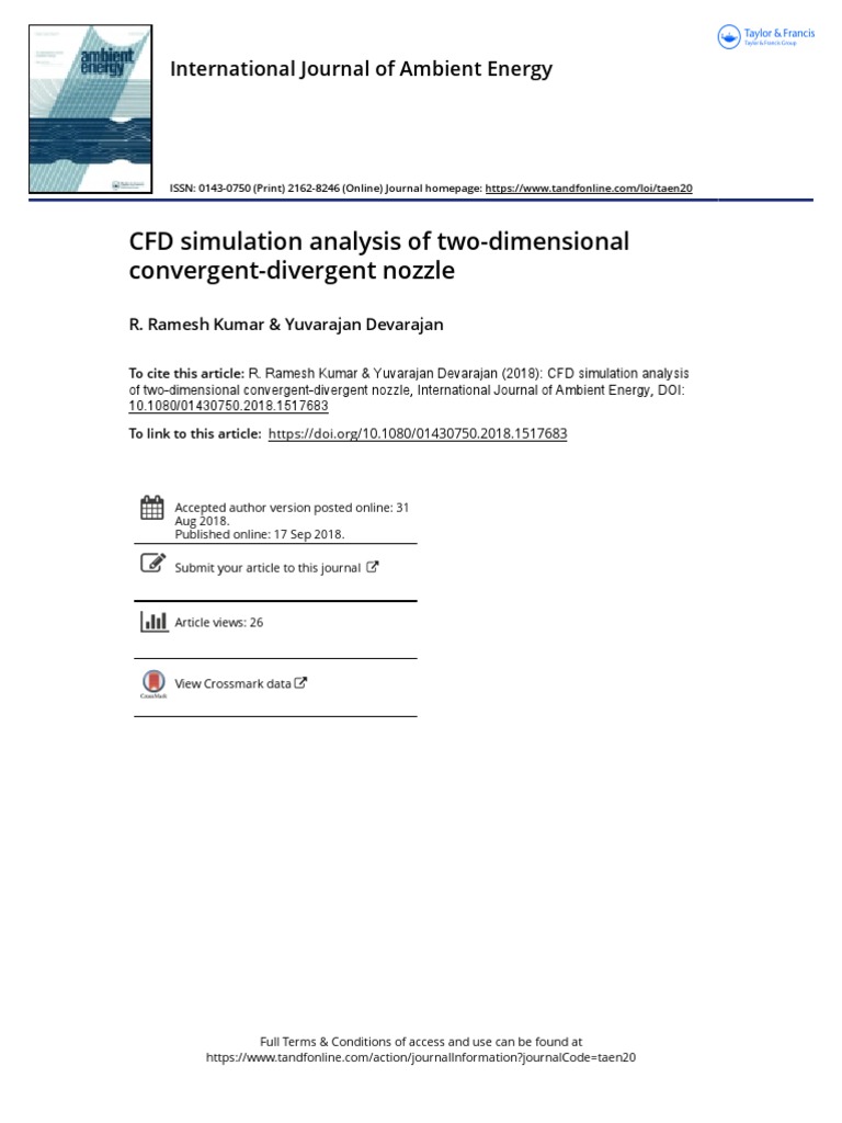 CFD Simulation Analysis of Two-Dimensional Convergent-Divergent Nozzle ...