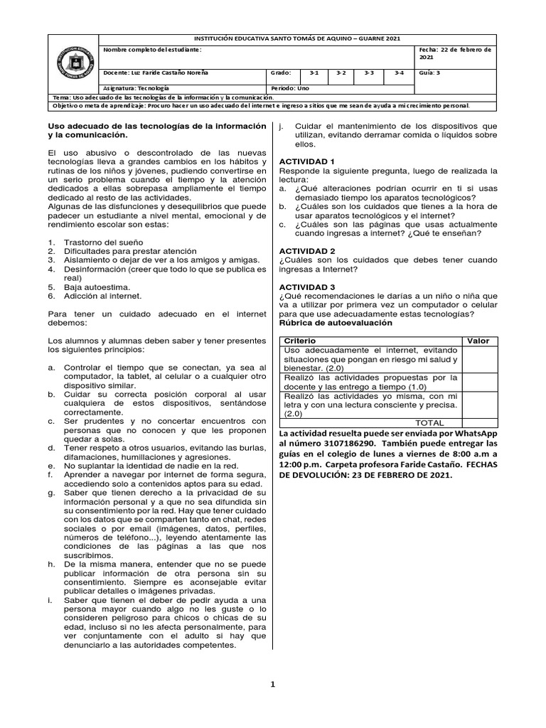 Guia 3. Tecnología. Guia 3 | PDF | Internet | La naturaleza humana