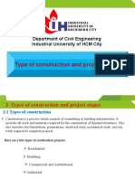 Type of Construction and Project Stages: Department of Civil Engineering Industrial University of HCM City