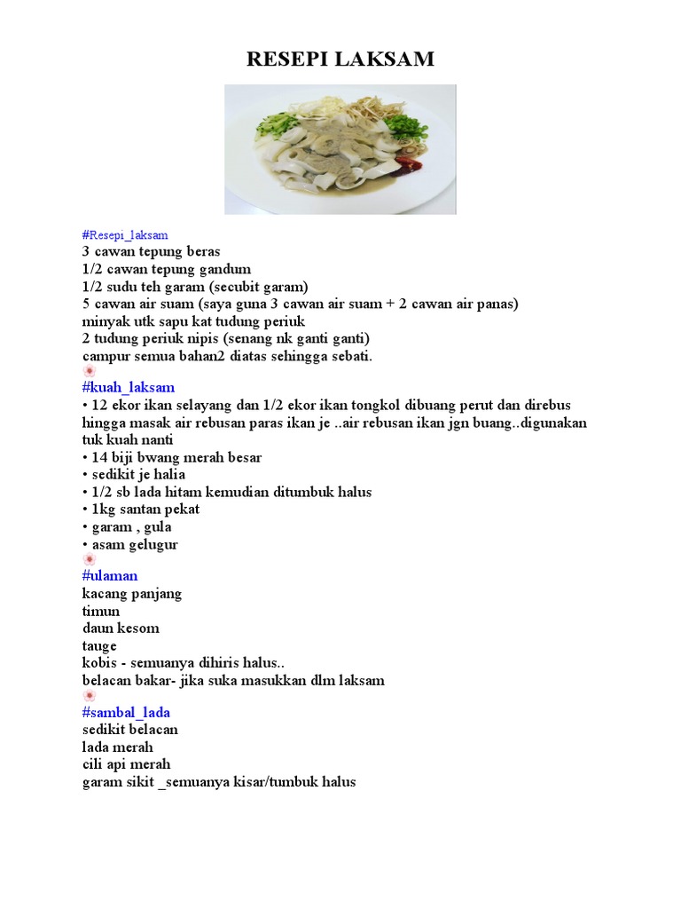 Resepi Laksam Pdf