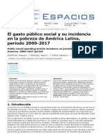 El Gasto Público Social y Su Incidencia en La Pobreza de América Latina, Periodo 2000-2017