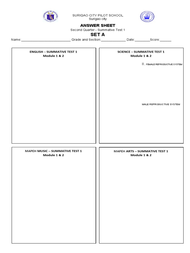 ANSWER SHEET by Set | PDF | Technology & Engineering