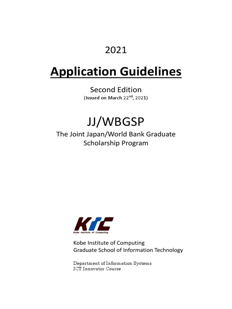 KIC Application Guidelines2021 JJWBGSP Edition2 PDF Operating