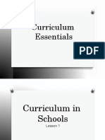 Lecture 1 - Curriculum Essentials - The Teacher and The School Curriculum