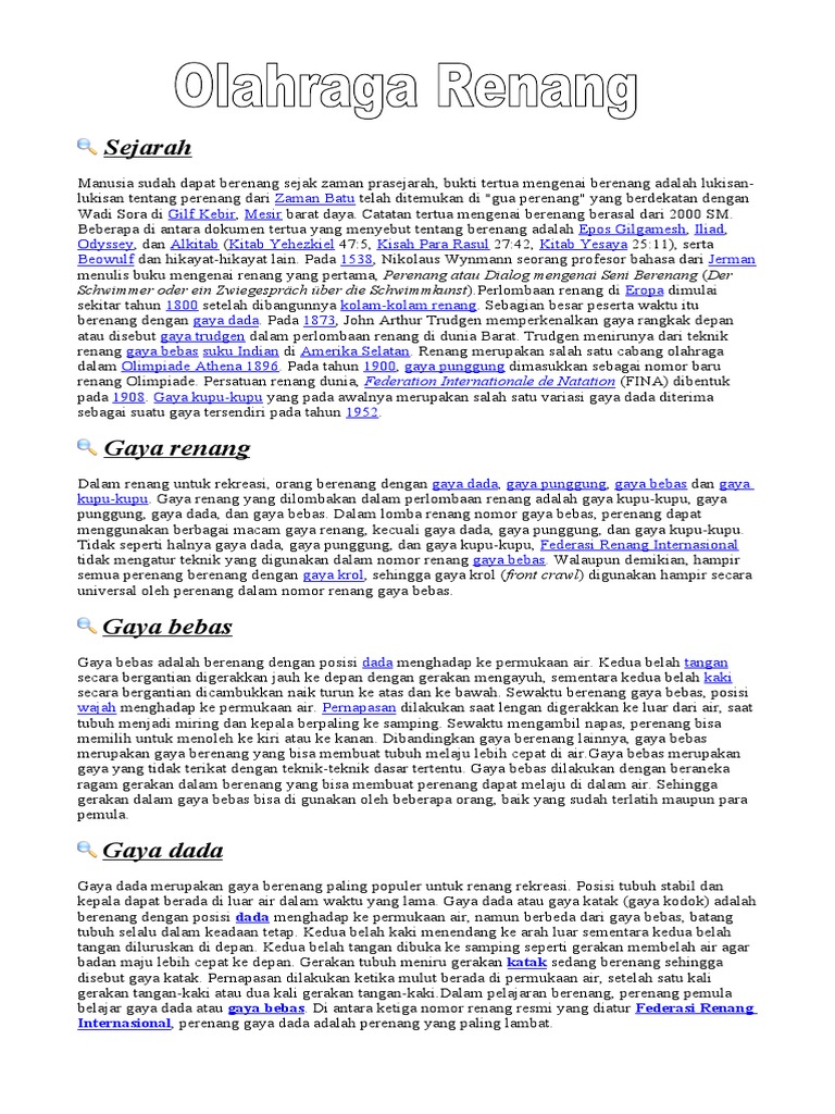 Gaya Renang Yang Paling Populer Untuk Renang Kreasi Adalah Berbagai Peruntukan