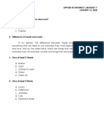 Applied Economics - Module 11 and 12 (Activities)