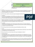 New Century 2020 Certification Policy and Compatibility Matrix