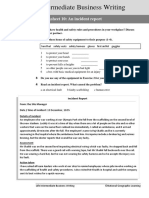 Intermediate Business Writing: Worksheet 10: An Incident Report