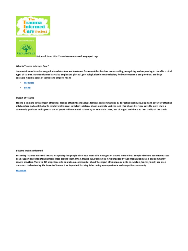 Understanding Trauma-Informed Care | PDF | Social Science