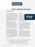 Speed Pairs A Spoken Exercise