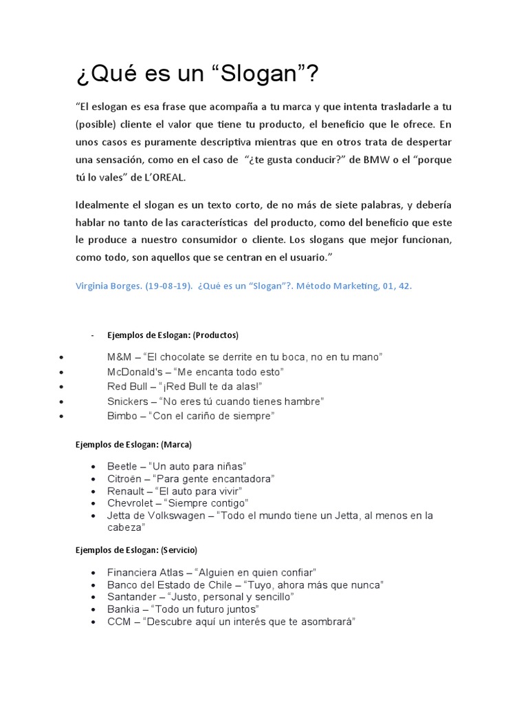 El Eslogan Publicitario o Lema Es Una Frase Breve | PDF, image size:768x1024