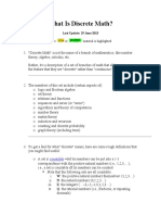 What Is Discrete Math?: or Material Is Highlighted