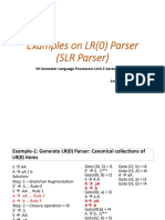 Examples On LR (0) Parser (SLR Parser)
