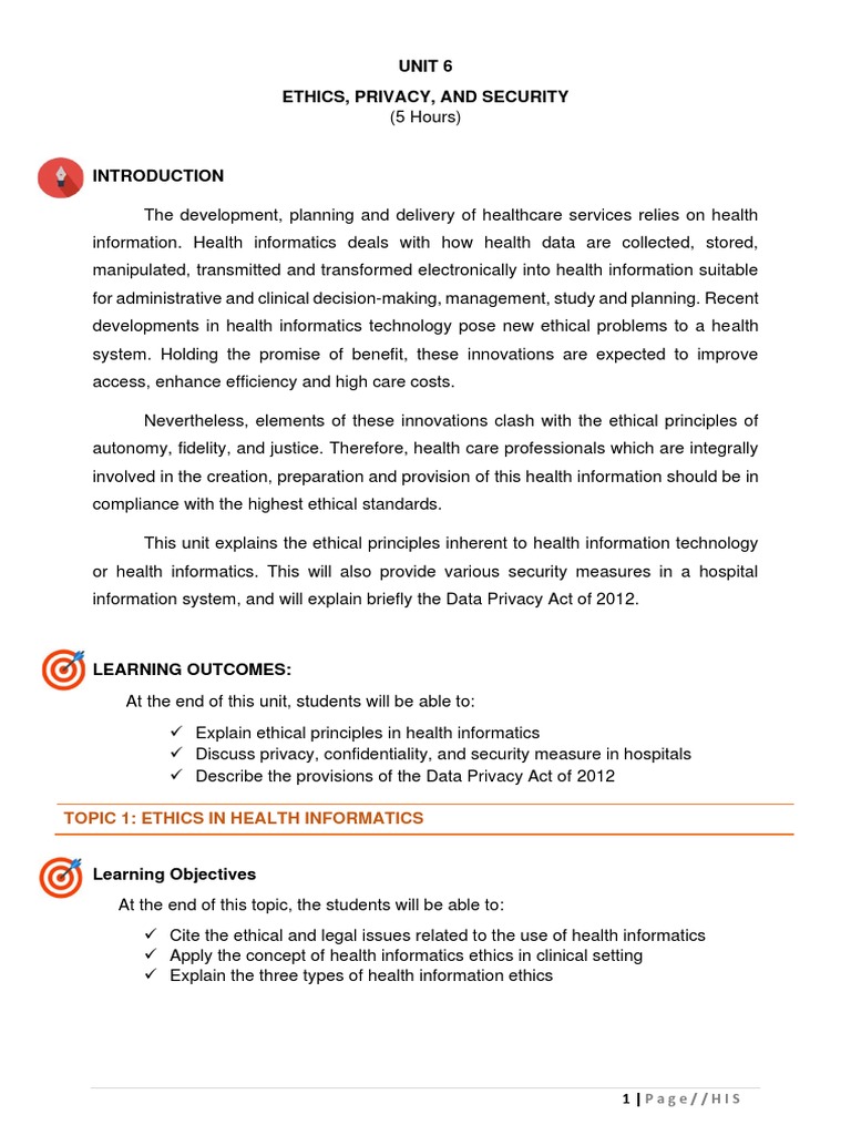 Ethics and Privacy in Health Informatics | PDF | Health Informatics ...