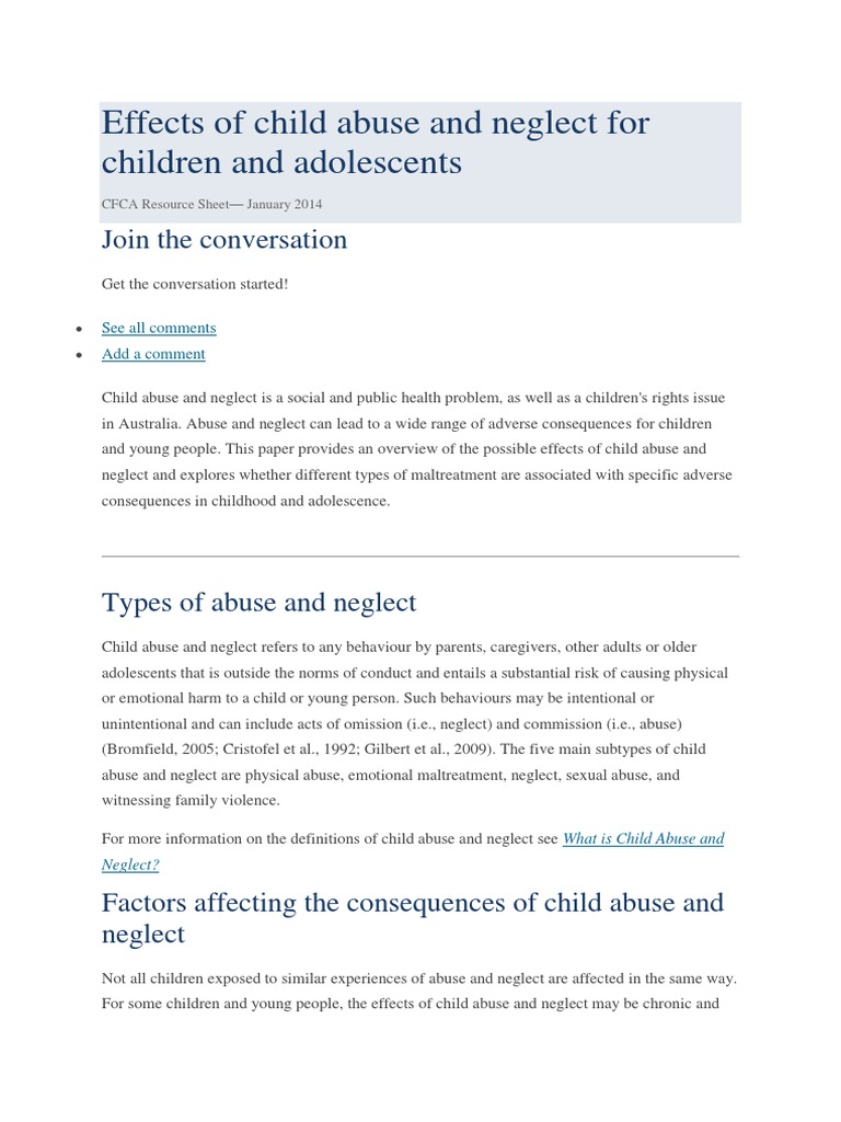 Impact of Child Abuse on Development | PDF | Child Neglect | Complex ...