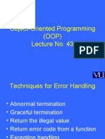 Object-Oriented Programming (OOP) Lecture No. 43