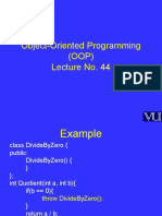 Object-Oriented Programming (OOP) Lecture No. 44