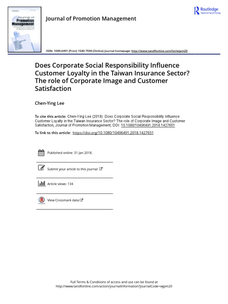 Does Corporate Social Responsibility Influence Customer Loyalty in The ...