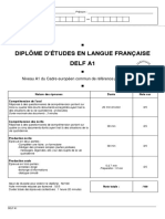 Diplôme D'Études en Langue Française Delf A1: Niveau A1 Du Cadre Européen Commun de Référence Pour Les Langues