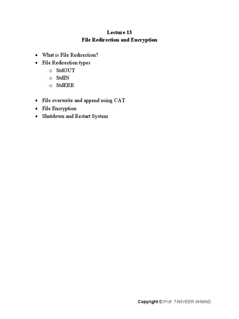 File Redirection and Encryption in Red Hat Linux | PDF | System ...