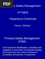 Process Safety Management of Highly Hazardous Chemicals: Nancy J Bethea