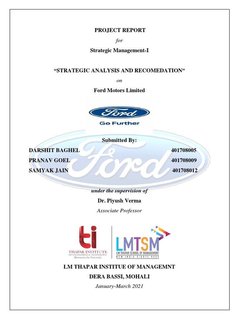MBA Ford Strategy Analysis | PDF | Ford Motor Company | Logistics