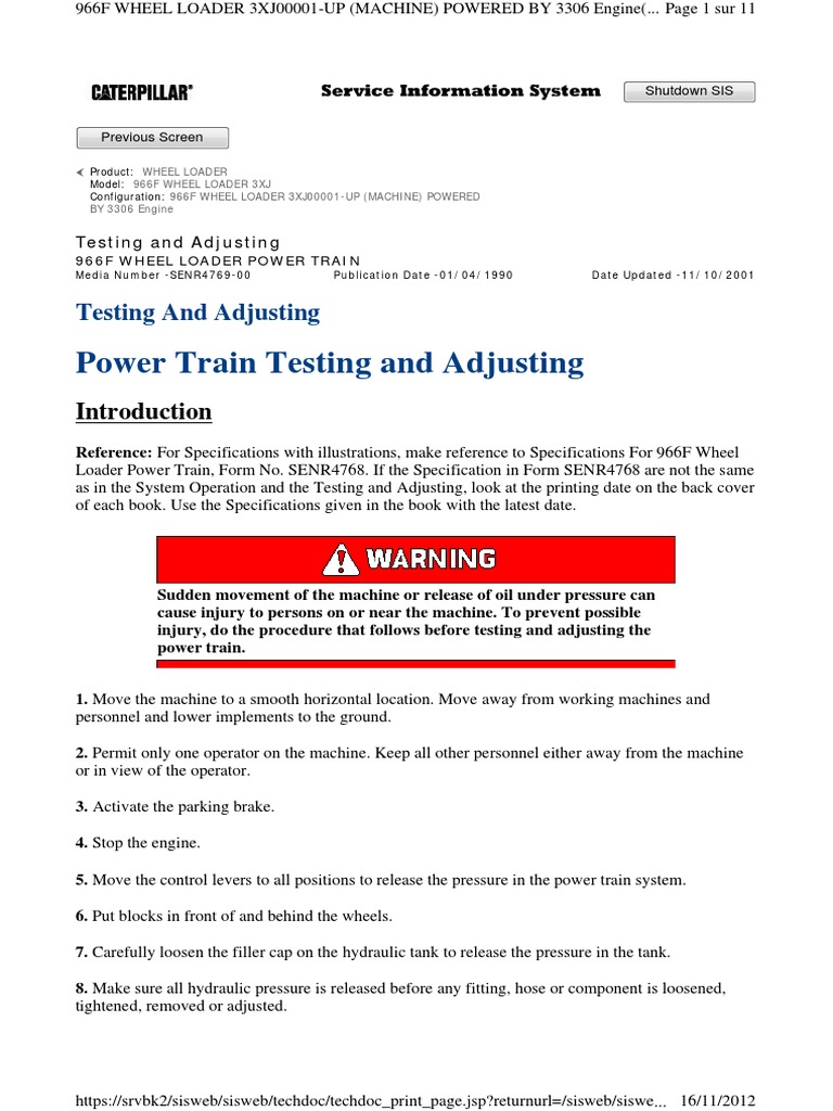 Powertrain Troubleshooting (Test and Adjust) | PDF | Transmission ...