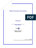 Reformer Pneumatic Test Procedure: Authorized by