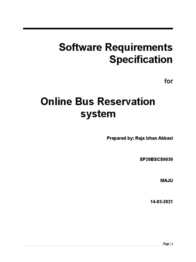 Online Bus Booking System Specs | PDF | Microsoft Windows | Databases