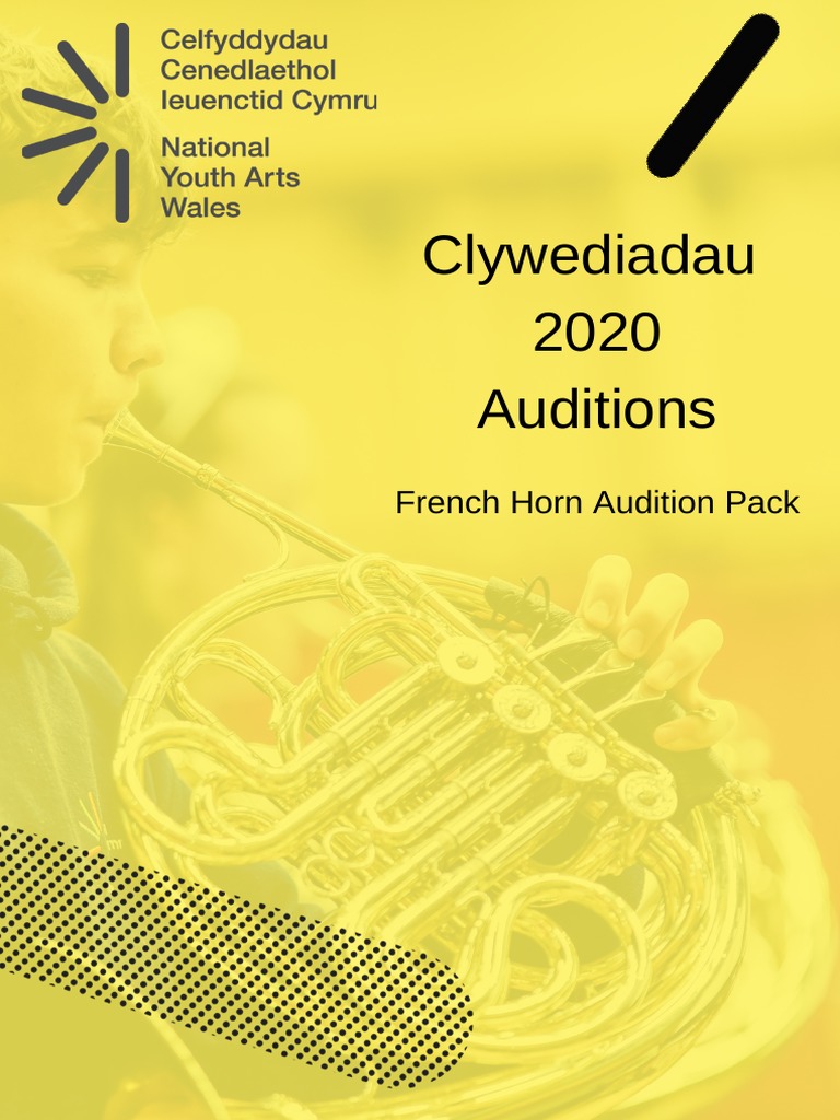 Clywediadau 2020 Auditions French Horn Audition Pack Download Free
