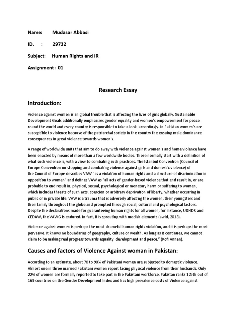 Human Rights & IR Assignment | PDF | Violence | Woman