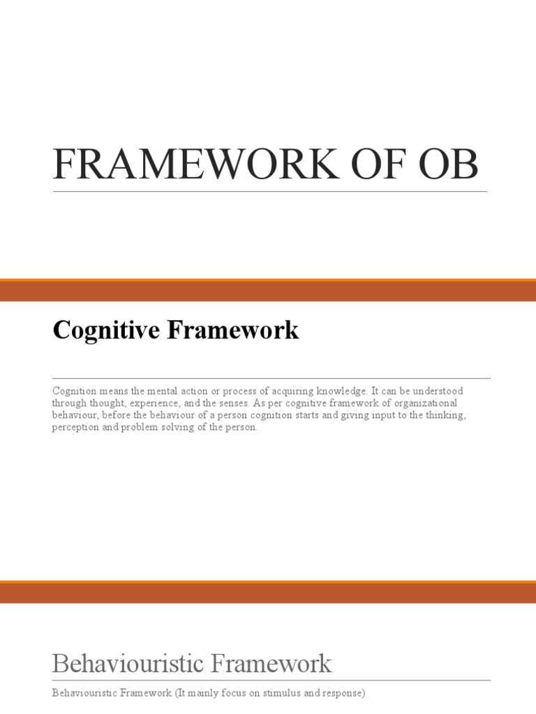 Cognitive Framework in Organizational Behavior | PDF
