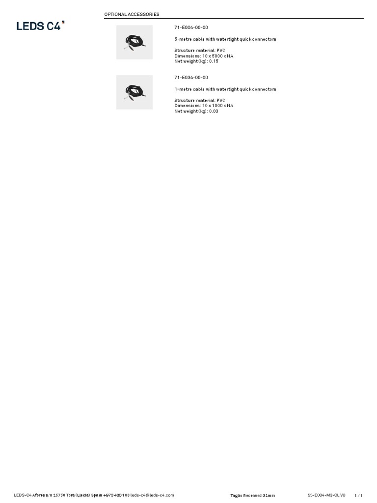 LedsC4 Taglio Recessed 32mm 55E004M3CL V0 1 / 1 PDF
