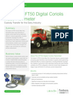 Foxboro CFT50 Digital Coriolis Mass Flowmeter: Custody Transfer For The Dairy Industry