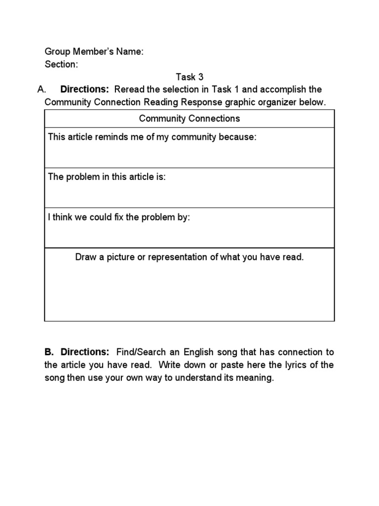 Community Connection Reflection Task | PDF | Social Science