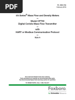 I/A Series Mass Flow and Density Meters - Model CFT50 Digital Coriolis Mass Flow Transmitter - With HART or Modbus Communication Protocol