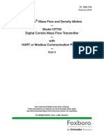 I/A Series Mass Flow and Density Meters - Model CFT50 Digital Coriolis Mass Flow Transmitter - With HART or Modbus Communication Protocol