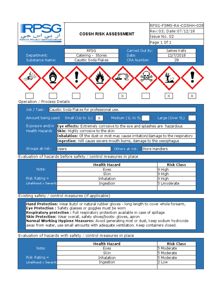 Sodium Hydroxide Risk Assessment Report | PDF | Sodium Hydroxide ...