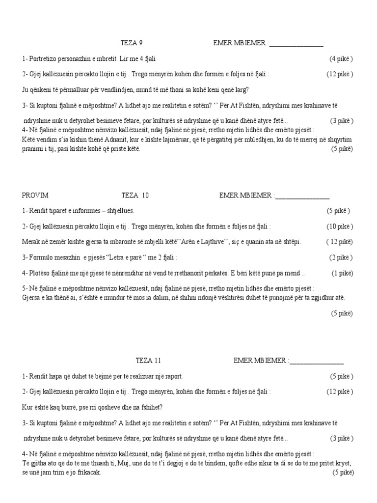 7 Provimet | PDF