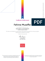 Basic-English-pre-Intermediate Certificate of Achievement Fahima Muzaffar