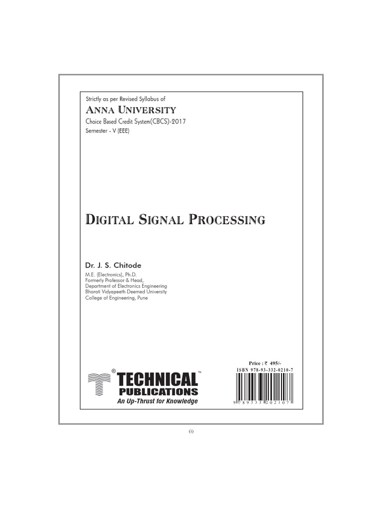 EE8591 Digital Signal Processing (Ripped From Amazon Kindle Ebooks by