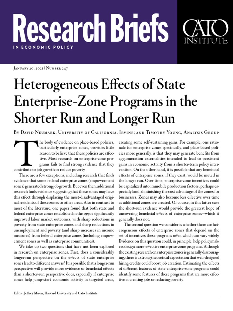Heterogeneous Effects of State Enterprise Zone Programs in The Shorter ...