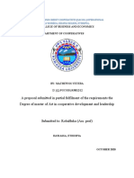 A Proposal Submitted in Partial Fulfilment of The Requirements The Degree of Master of Art in Cooperative Development and Leadership