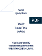 Tutorial 6: Truss and Friction: VDB 1023 Engineering Mechanics