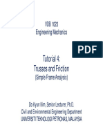 Tutorial 4: Trusses and Friction: VDB 1023 Engineering Mechanics