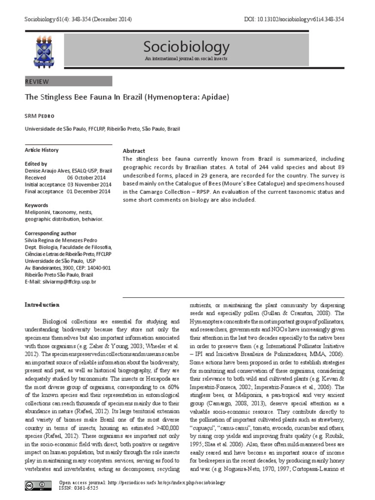 Stingless Bee Species in Brazil | PDF | Bees | Organisms