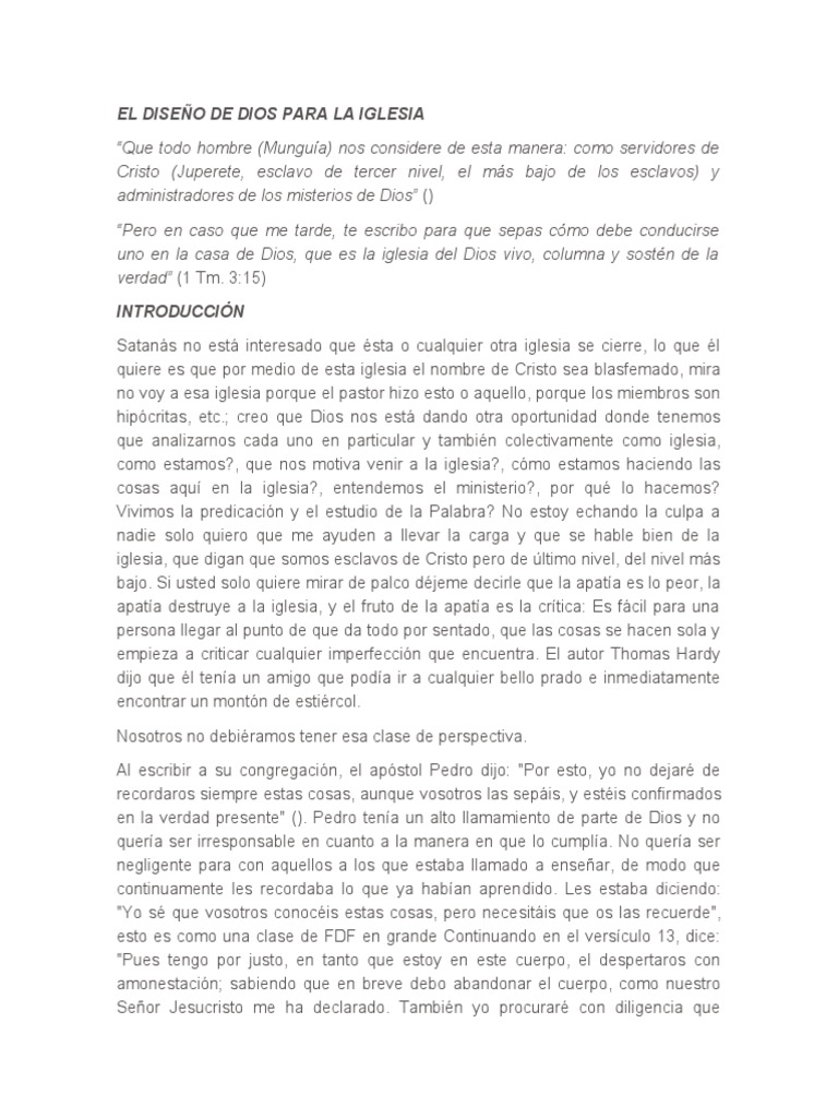 Diseño Divino para la Iglesia | PDF | Amor | Cristo (título)