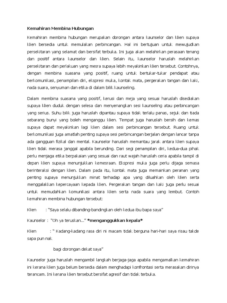 Kemahiran Membina Hubungan Pdf